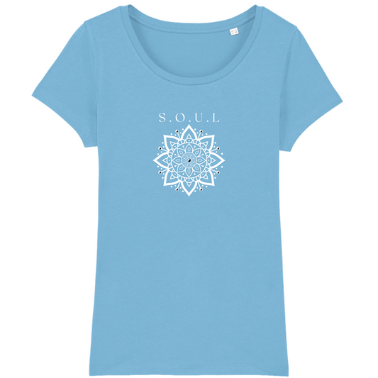 S.O.U.L 100% Organic Cotton Women's Boxy T-shirt (Aqua blue)