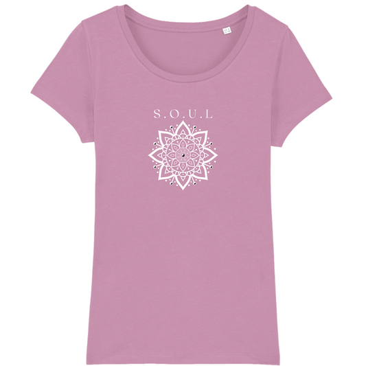 S.O.U.L 100% Organic Cotton Women's Boxy T-shirt (Bubble pink)