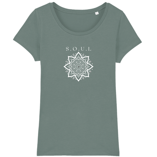 S.O.U.L 100% Organic Cotton Women's Boxy T-shirt (Green bay)