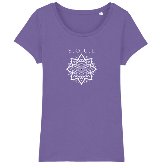 S.O.U.L 100% Organic Cotton Women's Boxy T-shirt (Purple love)