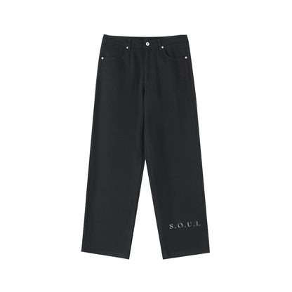S.O.U.L Men's Heavyweight Cotton Straight-Leg Trousers
