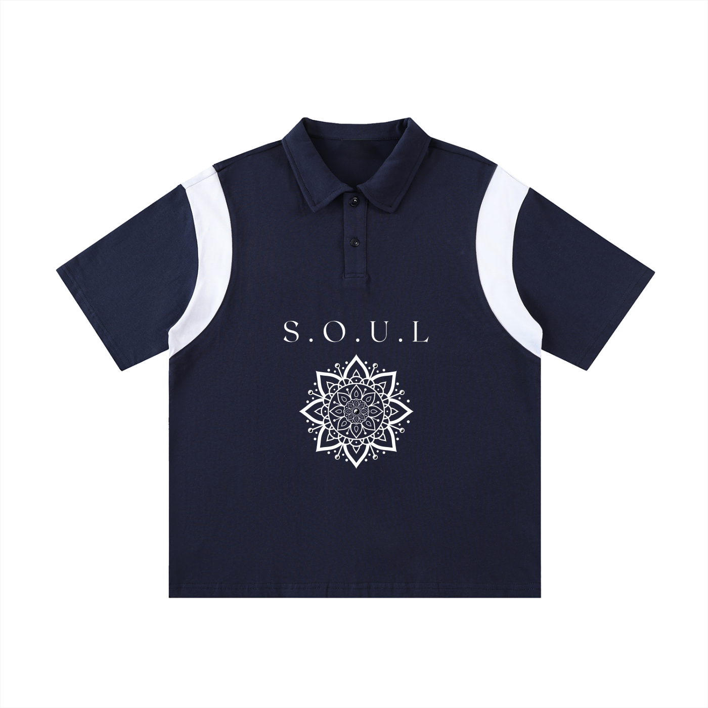 S.O.U.L Contrast Panel Cotton Polo Shirt