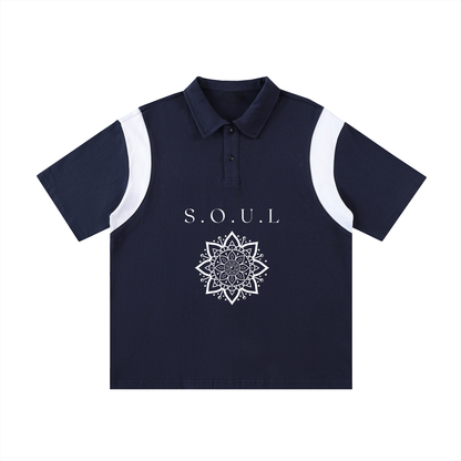 S.O.U.L Contrast Panel Cotton Polo Shirt