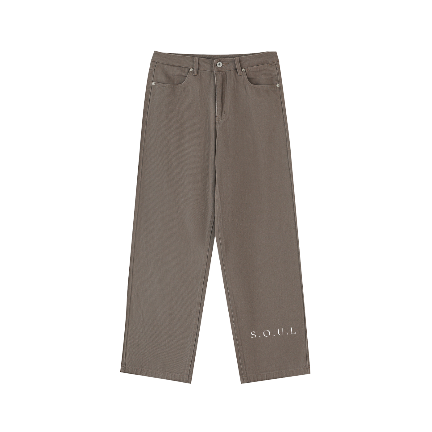 S.O.U.L Men's Heavyweight Cotton Straight-Leg Trousers
