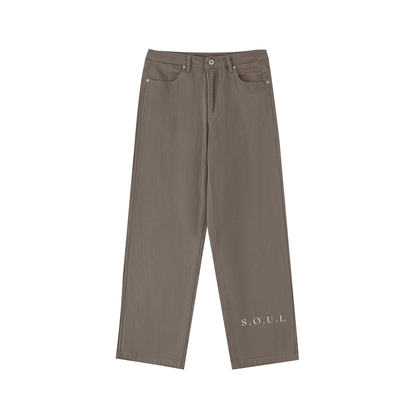 S.O.U.L Men's Heavyweight Cotton Straight-Leg Trousers