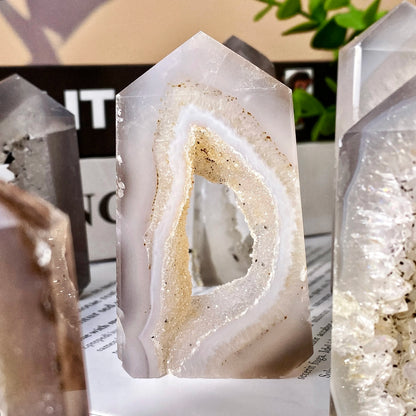 Geode Agate Crystal Point