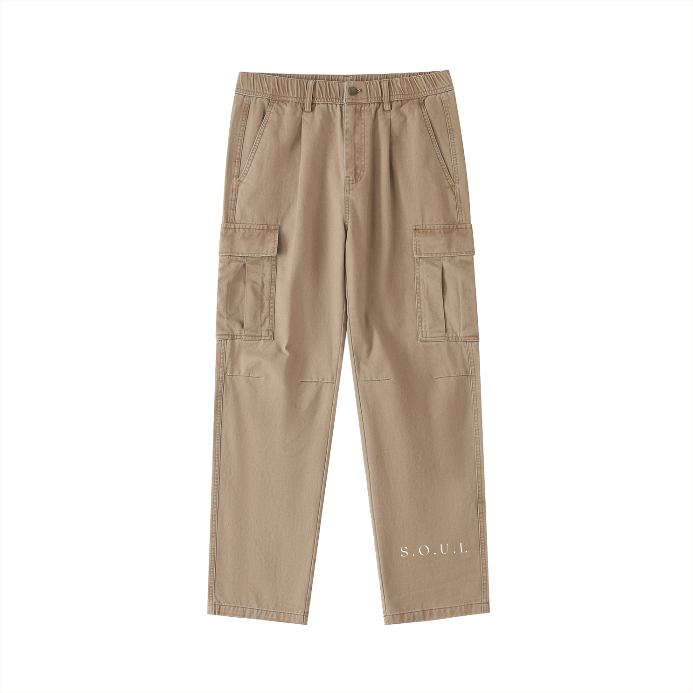 S.O.U.L Cotton Elastic-Waist Cargo Pants