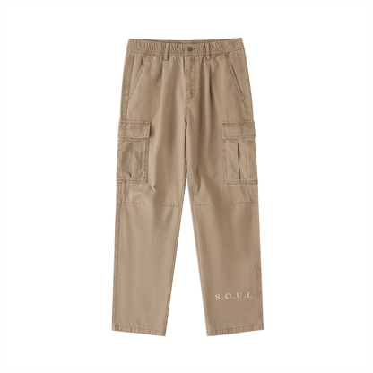 S.O.U.L Cotton Elastic-Waist Cargo Pants