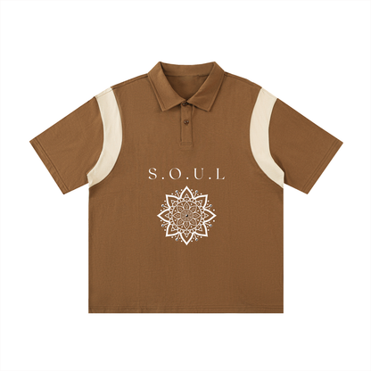 S.O.U.L Contrast Panel Cotton Polo Shirt
