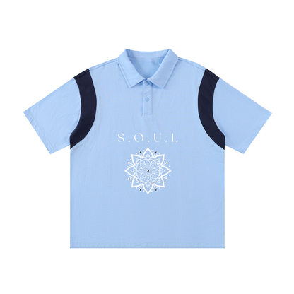 S.O.U.L Contrast Panel Cotton Polo Shirt