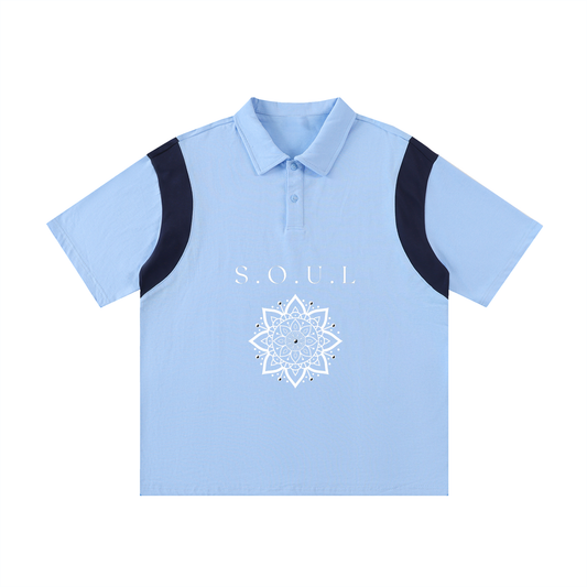 S.O.U.L Contrast Panel Cotton Polo Shirt